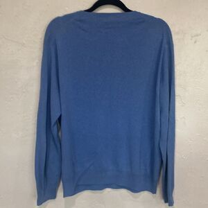 Polo Ralph Lauren Sweater Mens L Blue Washable Pima Cotton V Neck Long Sleeve